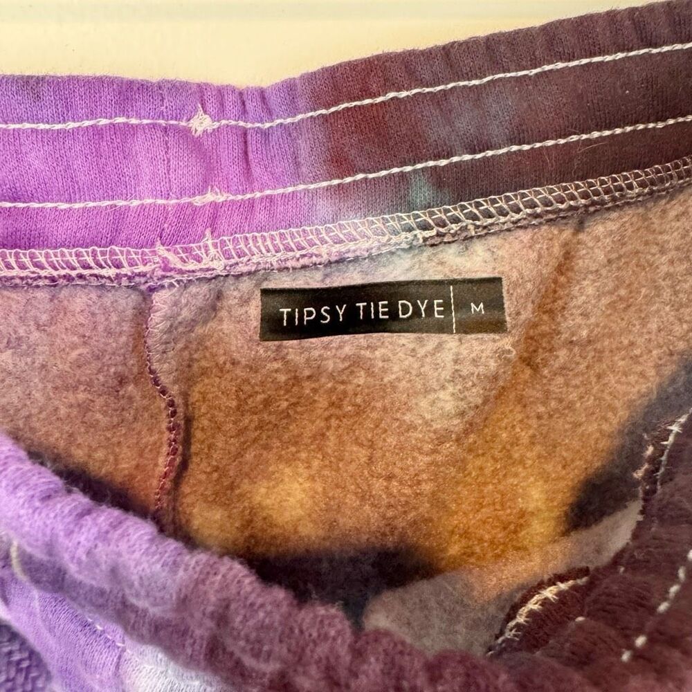 Tipsy Tie Dye Galaxy Tie-Dye Jogger Sweatpants Purple Teal Cotton Size M - Picture 5 of 8